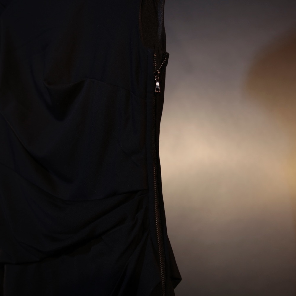 Anne Klein Asymmetrical Neckline Side Drape Dress - Picture 6 of 7